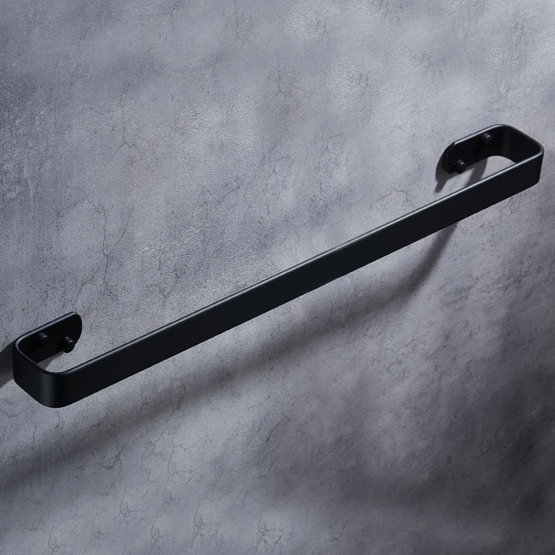 towel bar black aluminum wall mounted creative bathroom towel rack hanging holder square towel holder shelf bathroom accessories free global shipping