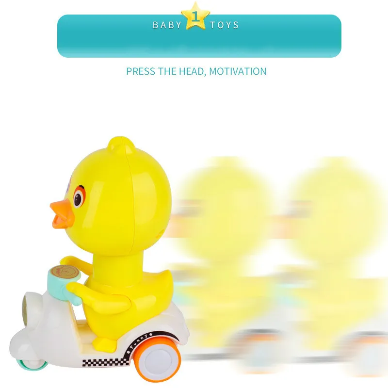 Newest Explosive Pressure on Little Yellow Duck Return Cartoon Tricycle Gift Meng Non Remote Control Children's Toy |