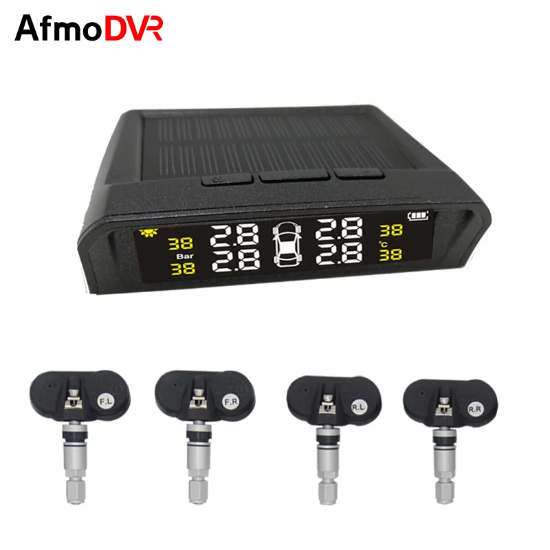 AfmoDVR Солнечная TPMS автомобильная система контроля давления в шинах дисплей 4