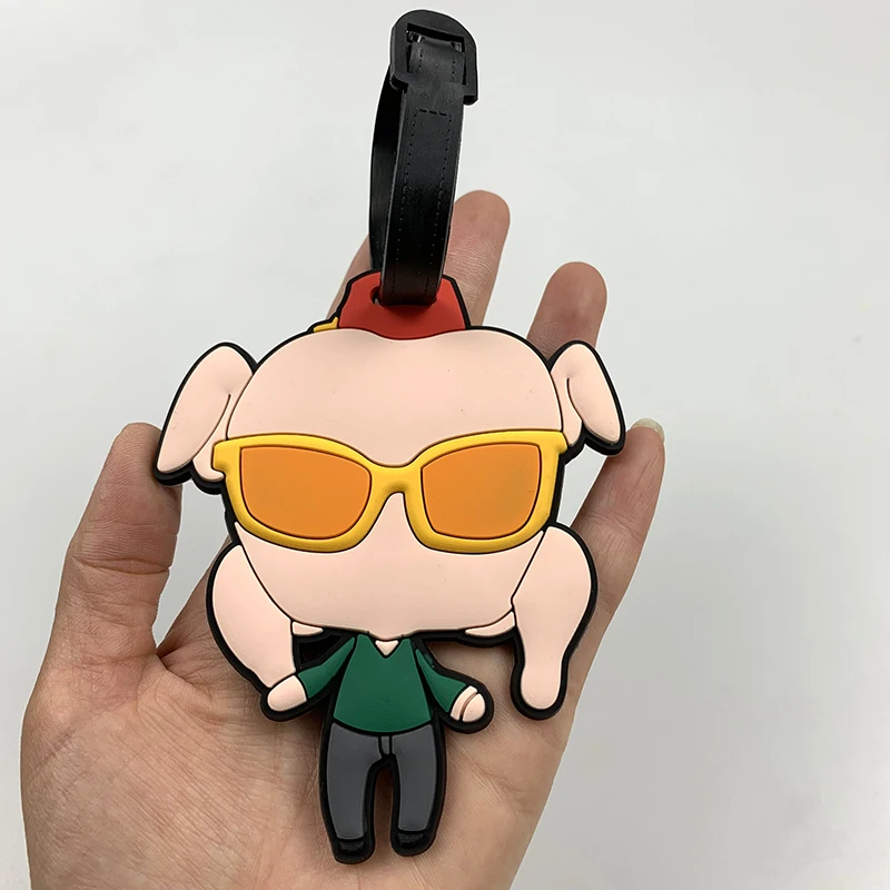 Пользовательский логотип доступны 3D мультфильм мягкий резиновый багаж бирка для