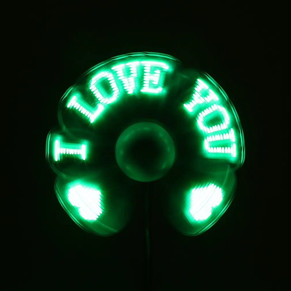 Green USB светодиодный вентилятор-часы USB-Powered портативный вентилятор светодиодный программируемый вентилятор для сообщений мини-вентилятор для ноутбука и ПК - Цвет: Green