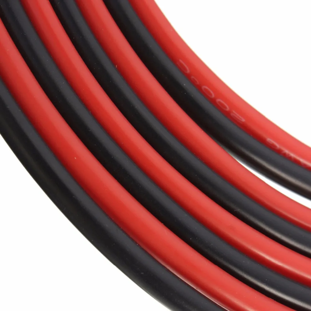 1 метр красный + Черный силиконовый провод 6AWG 7AWG 8AWG 10AWG 12AWG 14AWG 16AWG 18AWG 22AWG