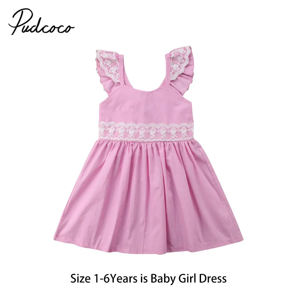 2018 Новая летняя детская одежда для маленьких девочек одинаковая розовая