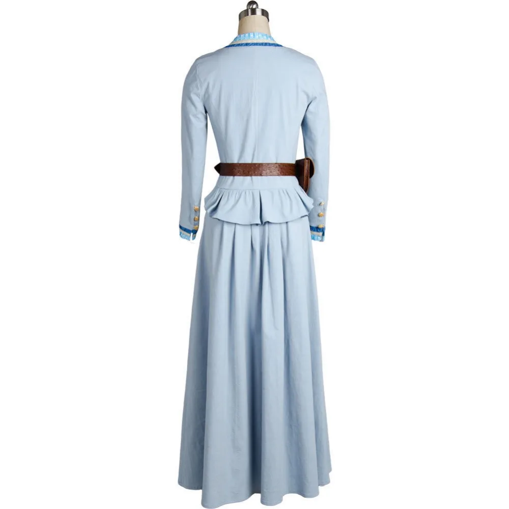 Westworld Cosplay Costume Dolores Abernathy Evan Rachel Wood Blue Dress Gown Halloween Carnival Women full set |