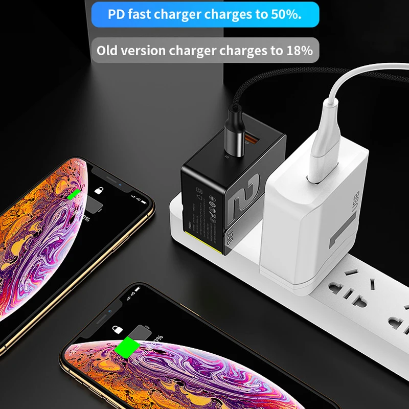 Rock 18 Вт Тип USB c быстро зарядное устройство Универсальный QC3.0 PD зарядки Путешествия адаптер 5V3A ЕС США Plug для iPhone samsung huawei