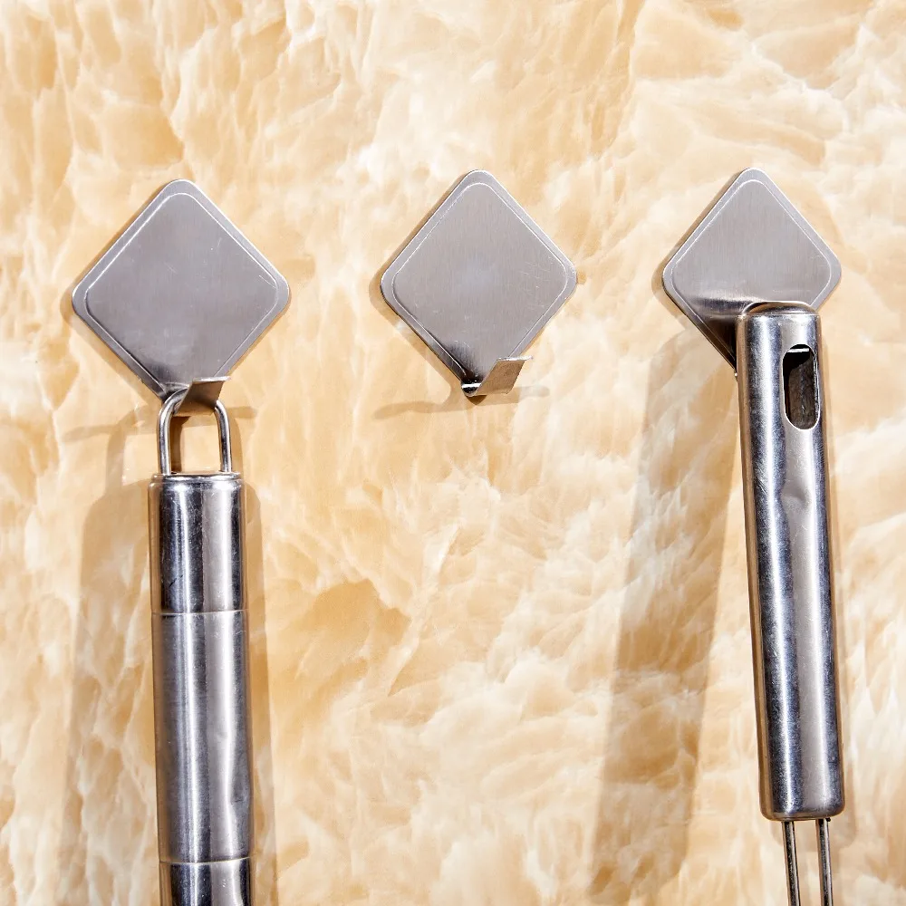 6 шт. крепкий домашний кухонный крючок для ванной комнаты из нержавеющей стали на