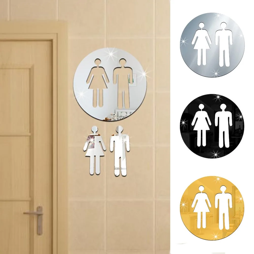3D DIY декоративные WC отличить наклейки с надписью практичный дом/общий туалет