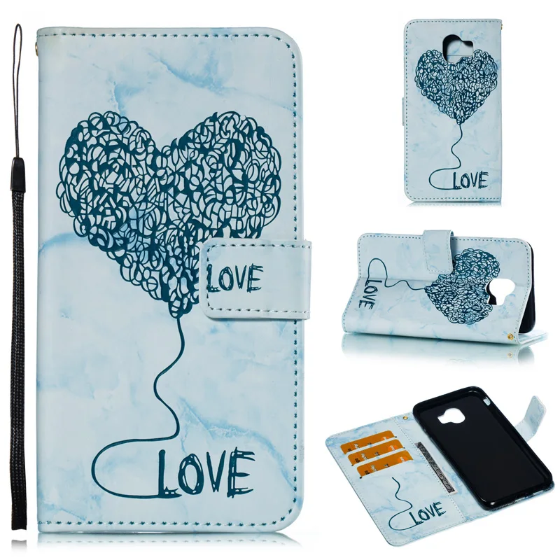 Heart Marble Leather Flip Wallet Case Soft Phone Skins Cover Coque Fundas for Samsung Galaxy J2 J3 J7 2018 US J4 J6 Plus EU | Мобильные