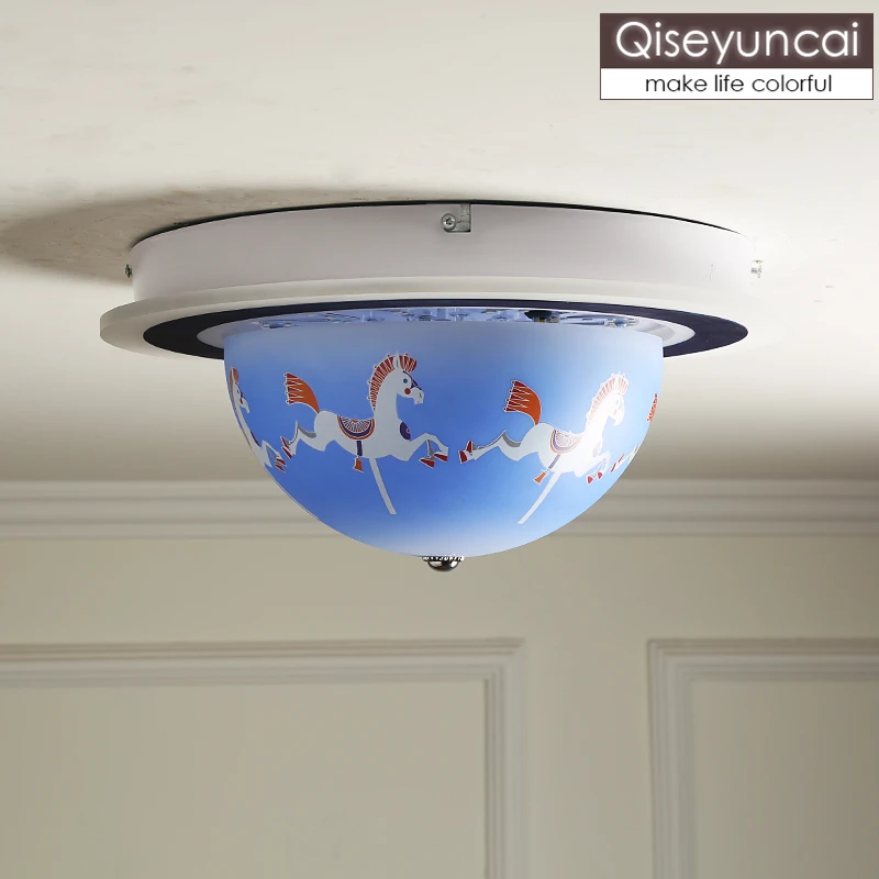 Qiseyuncai Rotate multi-range two-color children's room led ceiling lamp modern minimalist boy girl bedroom creative lighting | Лампы и