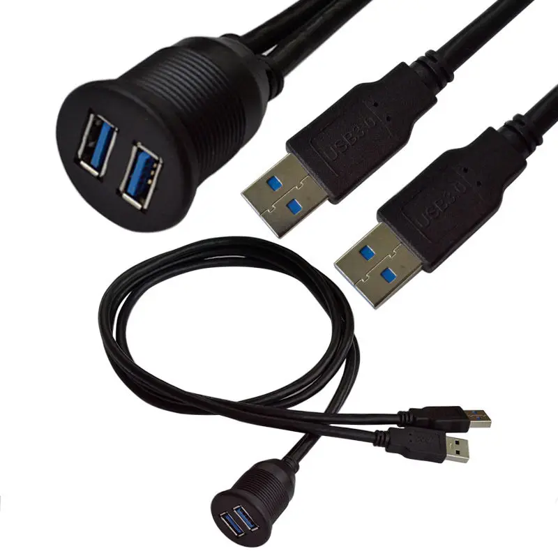 Удлинительное крепление для автомобиля с двумя портами USB 3 0 папа на мама AUX|dual usb