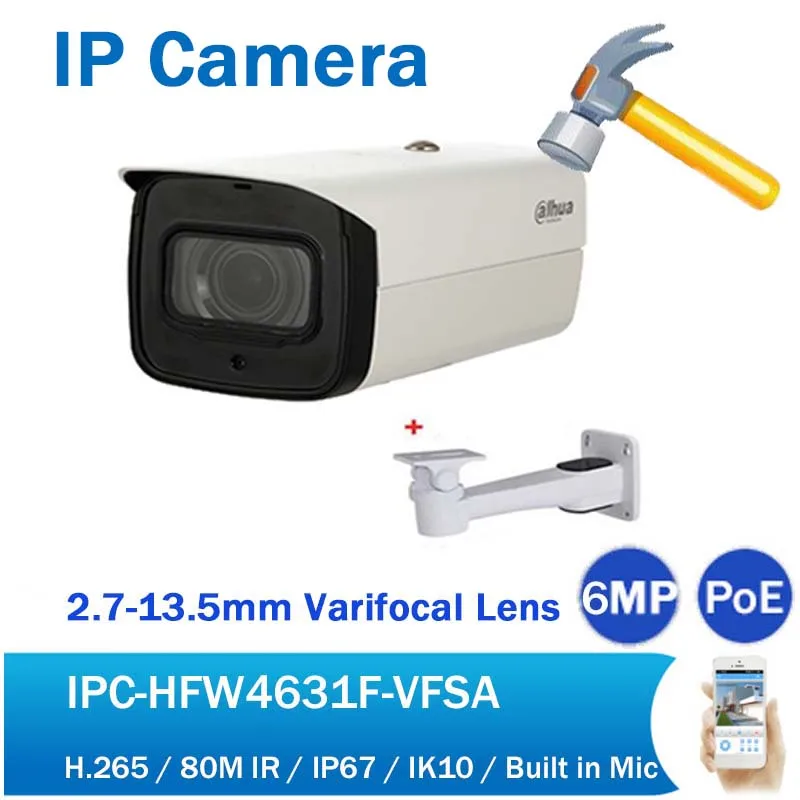 DH IPC-HFW4631F-VFSA 6Mp IP камера 2 7-13 5 мм варифокальный объектив H.265 наружная 80 м IR Bullet PoE