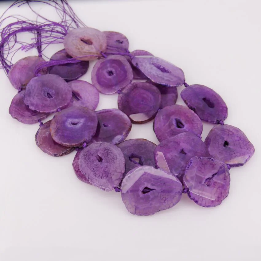 Большие бусины россыпью фиолетовые ограненные Агаты Подвески из бисера