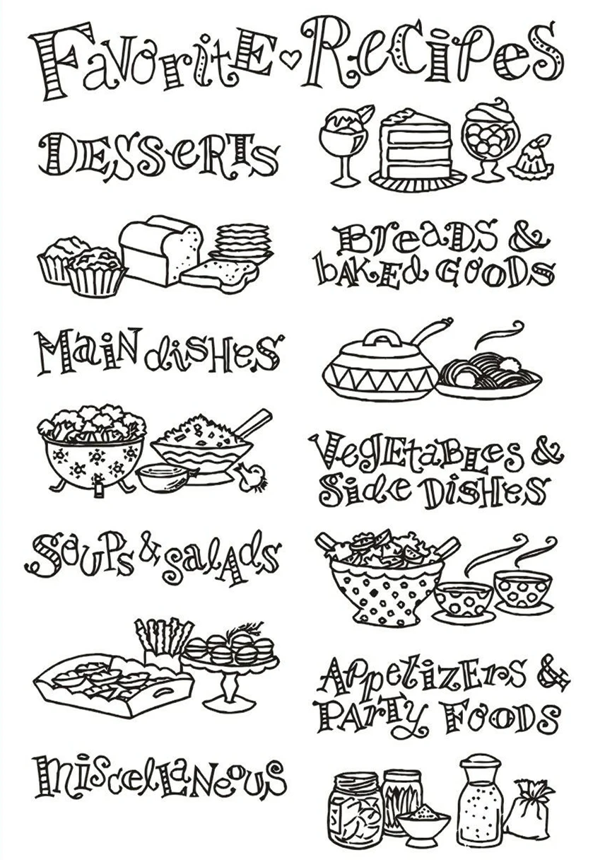 Food stamp Clear Stamp for Scrapbooking Transparent Silicone Rubber DIY Photo Album Decor A681 | Канцтовары для офиса и дома