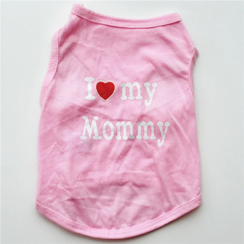 Классический жилет для собак с принтом «Love Mommy& Love Daddy» футболка унисекс с изображением щенка и кота одежда без рукавов Милая одежда для маленьких собак