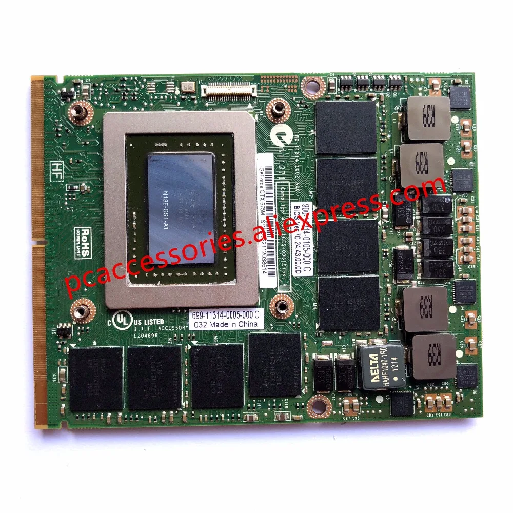 Видеокарта GTX675M GTX 675M 2G VGA 7W4GT HXD3N C0XGT для ноутбука Dell M6000 M6600 M6700 M6800 M15X M17x R2 R3 R4|Карты