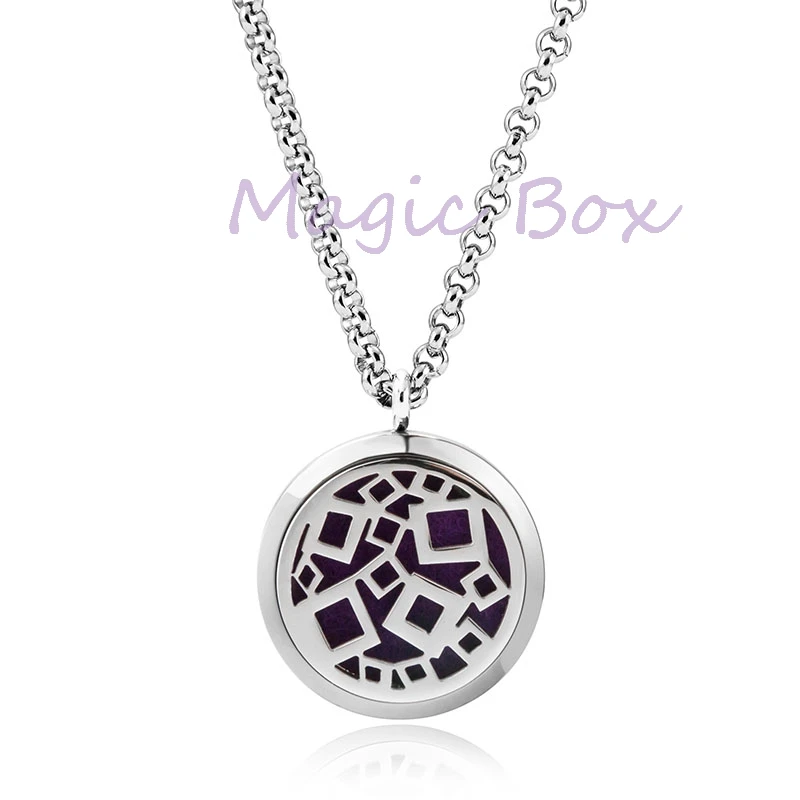 Женское Ожерелье из нержавеющей стали 316L с 8 ватными подушечками|oil diffuser necklace|locket