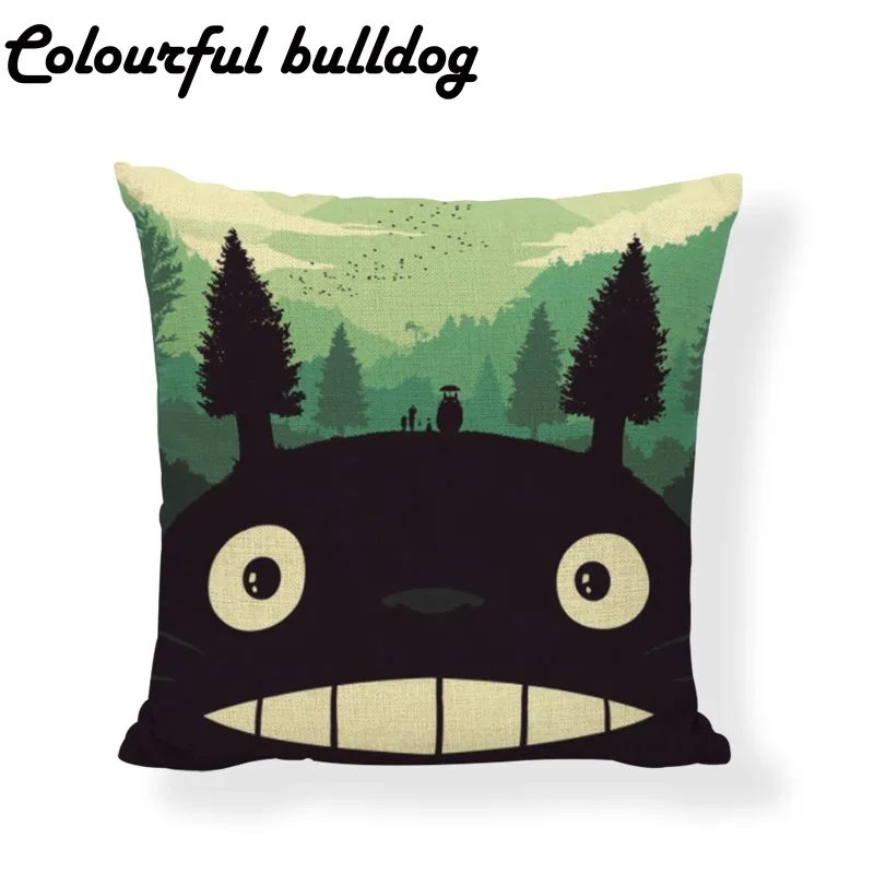 Оптовая продажа наволочка для подушки My Neighbor Totoro черный котенок пугало 43*43 см без