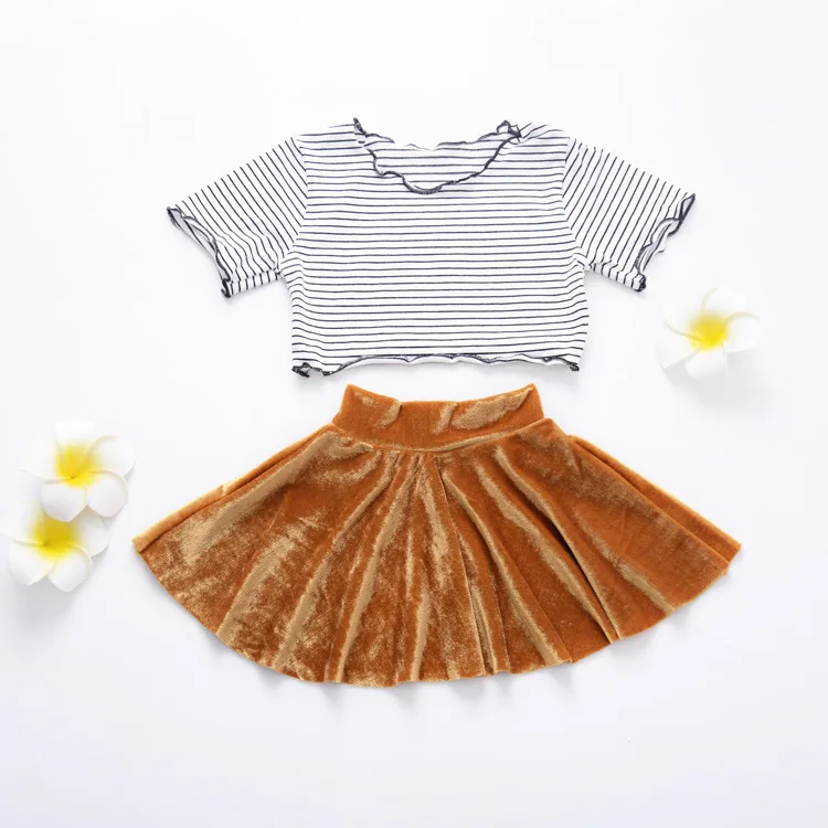 2 шт./компл. и девочек Костюмы комплект летние детские топы юбка костюм одежда