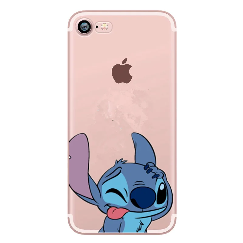Забавный чехол Stitch для Coque Iphone 5 5S SE 6 7 8 X plus Soft TPU Phone для iphone Funda Cover на.