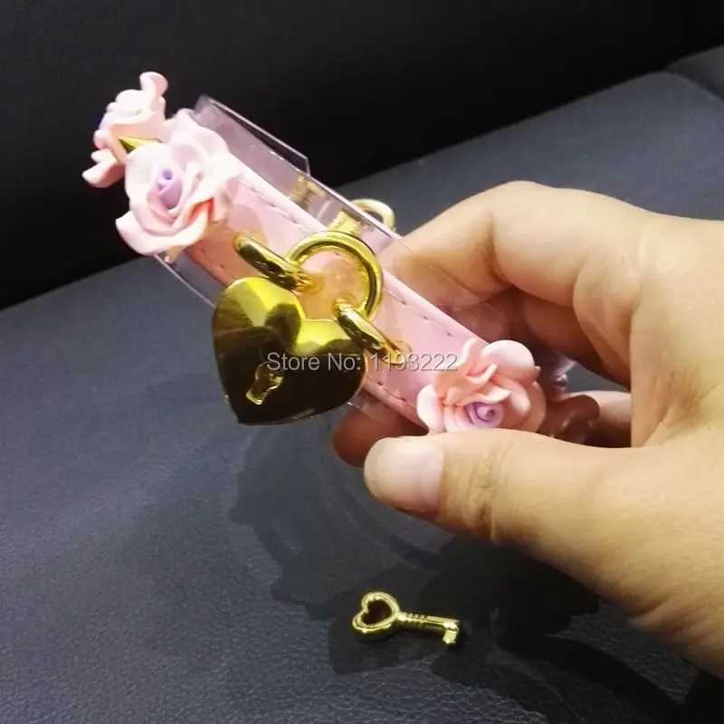 Ожерелье ручной работы в стиле панк готика большая роза цветок золотой замок