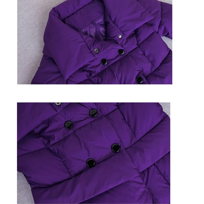 

Double breasted Winter Women Down cotton Jackets 2020 New Fashion Slim Warm Thick Long Overcoat Casual Cotton Jacket Female 3XL