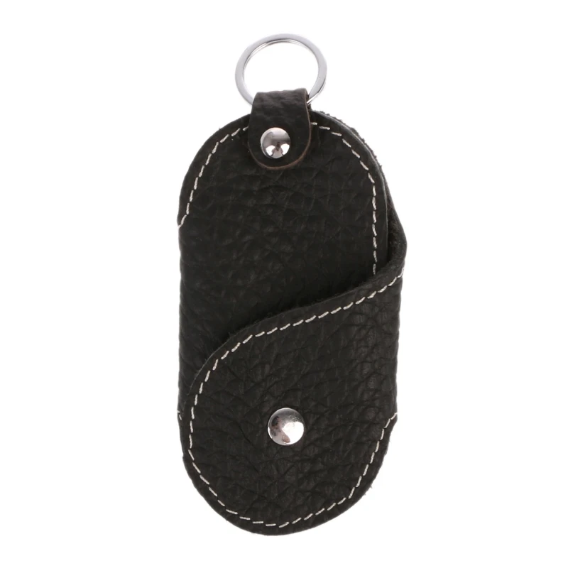 Double Ring Black THINKTHENDO, модная новинка, женский и мужской кожаный металлический мини-брелок для ключей, унисекс, маленький брелок, кошелек, сумка, брелок, брелок - Цвет: Double Ring Black