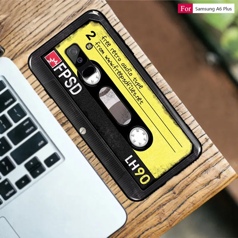 For Samsung Galaxy A6 Plus Case a7 Cover Retro Camera Cassette Tapes printing Coque Silicone Galalxy 2018 A8 |