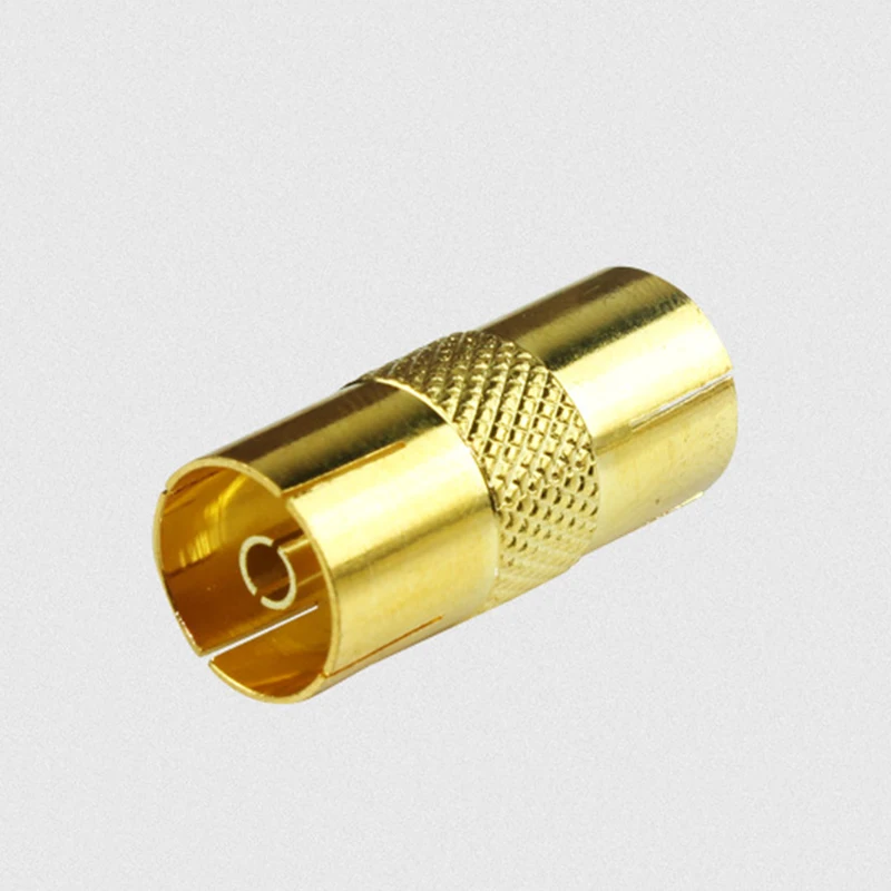 ТВ антенна RF коаксиальный кабель свинцовый адаптер Женский Золотой цинковый