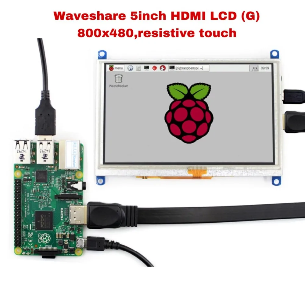 Waveshare 5 дюймовый 800x480 резистивный сенсорный ЖК экран интерфейс HDMI поддержка Raspberry