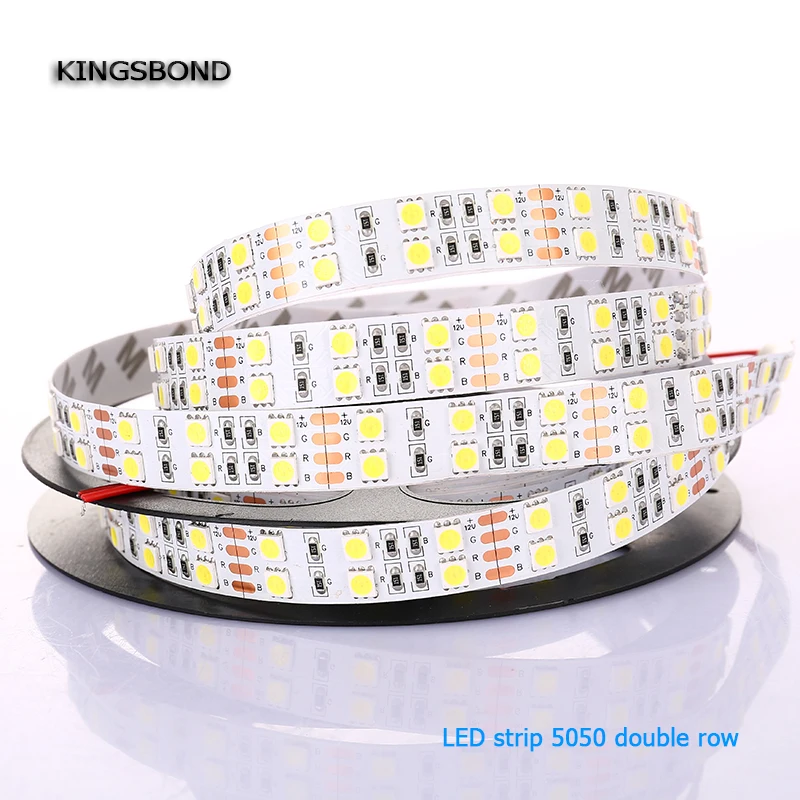 Двухрядная гибкая светодиодная лента IP20 5050 SMD светильник 12 В постоянного тока 120
