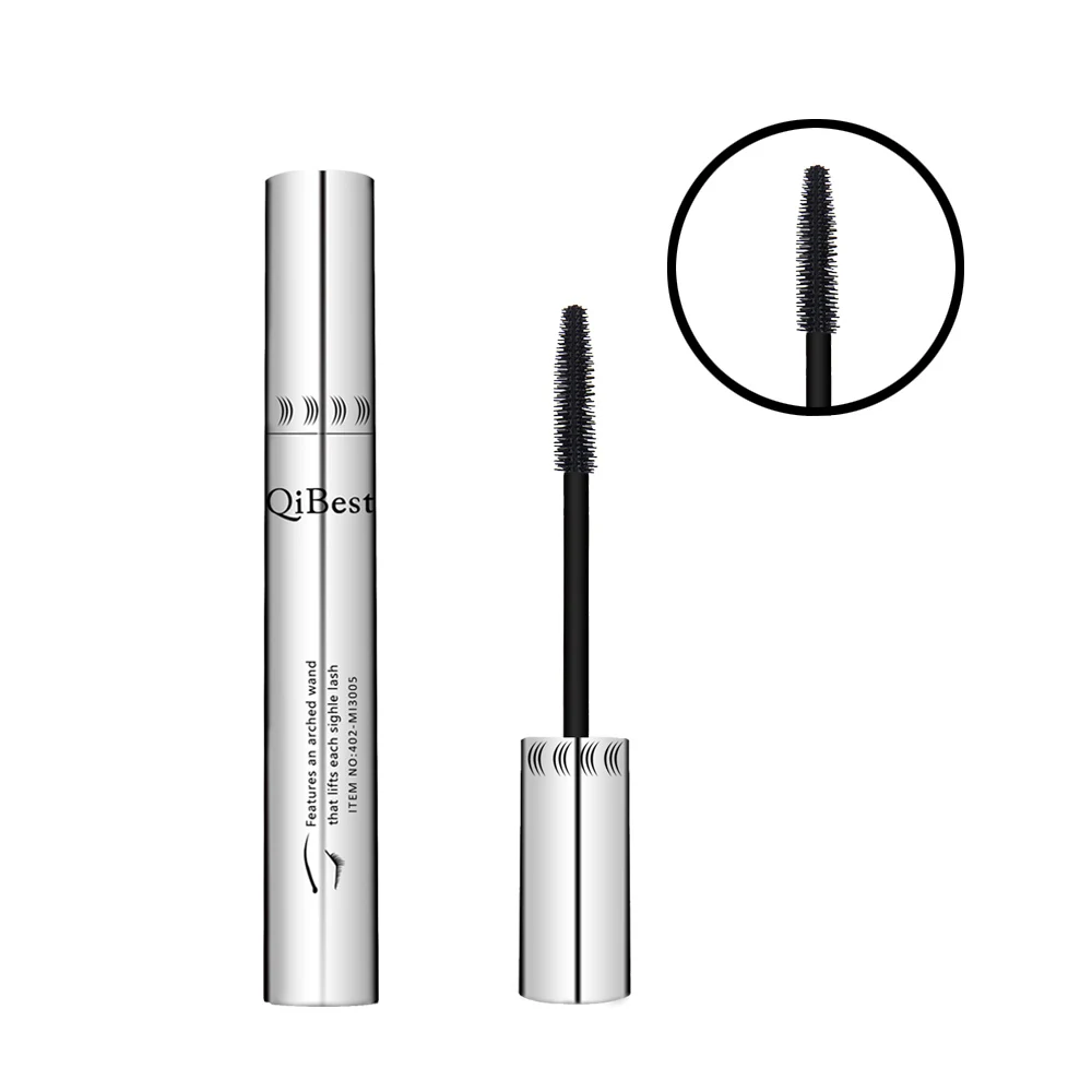 Black mascara 4d thick and long eye waterproof silver tube silicone brush professional cosmetics |
