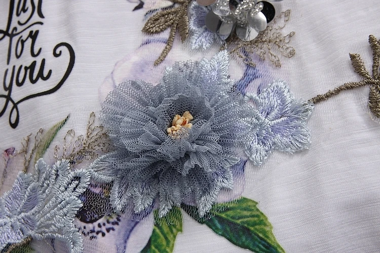 ALPHALMODA летние женские хлопковые футболки с коротким рукавом, рваные джинсы, тяжелая работа, 3D Цветочные хлопковые футболки, джинсовые штаны
