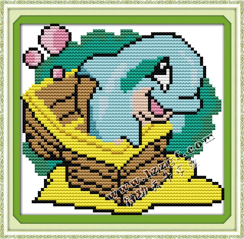 Набор для вышивки крестом Маленький Дельфин aida 14ct 11ct холсты стежков с принтом