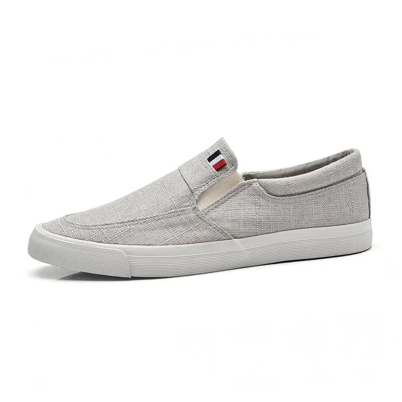 TAOFFEN Simple Men Casual Shoes Slip On Round Toe Flats Solid Color Breathable Male Loafers Size 38-44 | Обувь