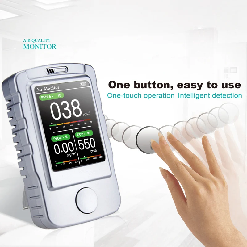 PM1.0 PM2.5 PM10 TVOC детектор CO2 Монитор качества воздуха калибровочный портативный