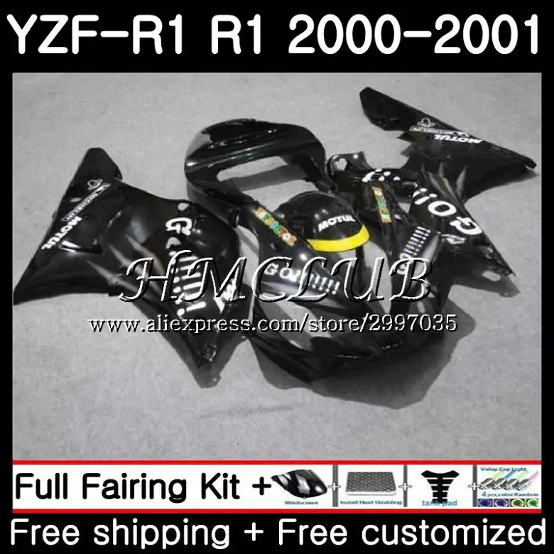 

Body For YAMAHA ZF 1000 YZF-1000 YZF R1 2000 2001 Frame 19HC.11 YZF-R1 YZF R 1 00 01 YZF1000 YZFR1 00 01 Fairings Black GO !!