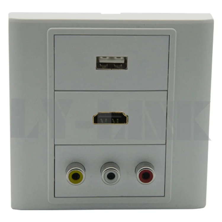 

HDMI USB 3RCA AV настенная пластина с обратным винтовым разъемом