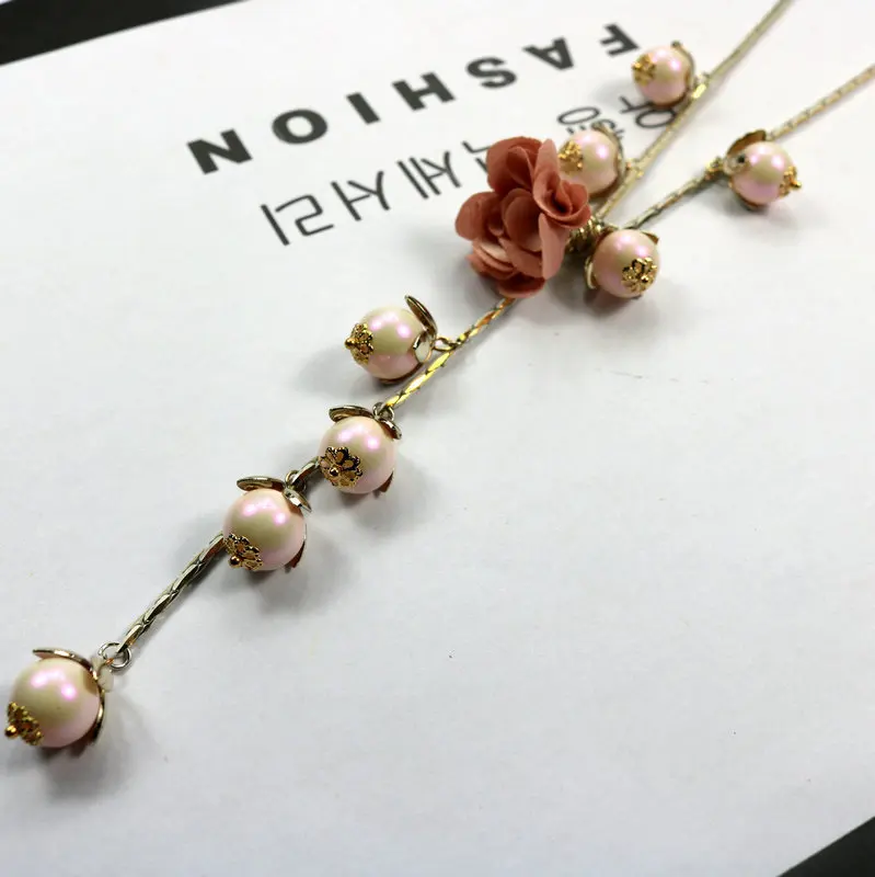 Ожерелье с подвеской ФЕЯ милое ожерелье из ткани красивыми бусинами длинная