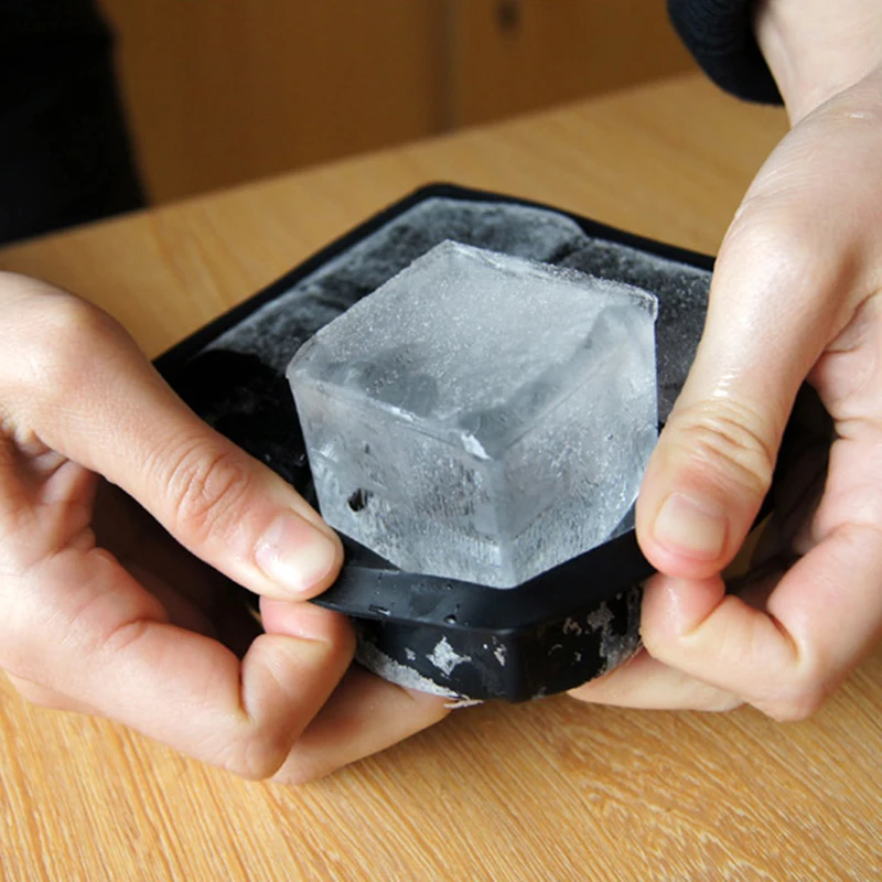 DIY Творческий 4 квадратных ледяной куб лоток прямоугольная силиконовая большой