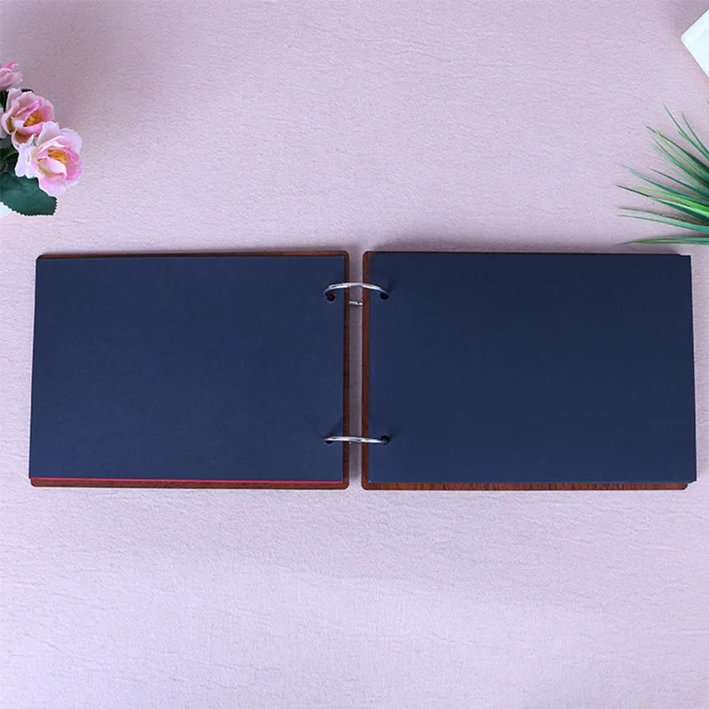 Фотоальбомы из красного дерева 8 дюймов сделай сам свободные листья альбом для