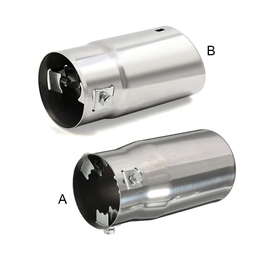 Универсальная 58 мм Автомобильная хромированная плоская выхлопная труба из