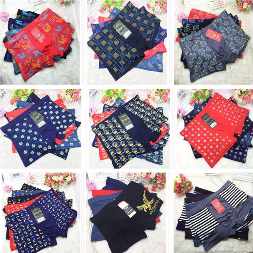 Трусы-боксеры мужские однотонные 10 шт./Лот хлопковые шелковистые мягкие шорты