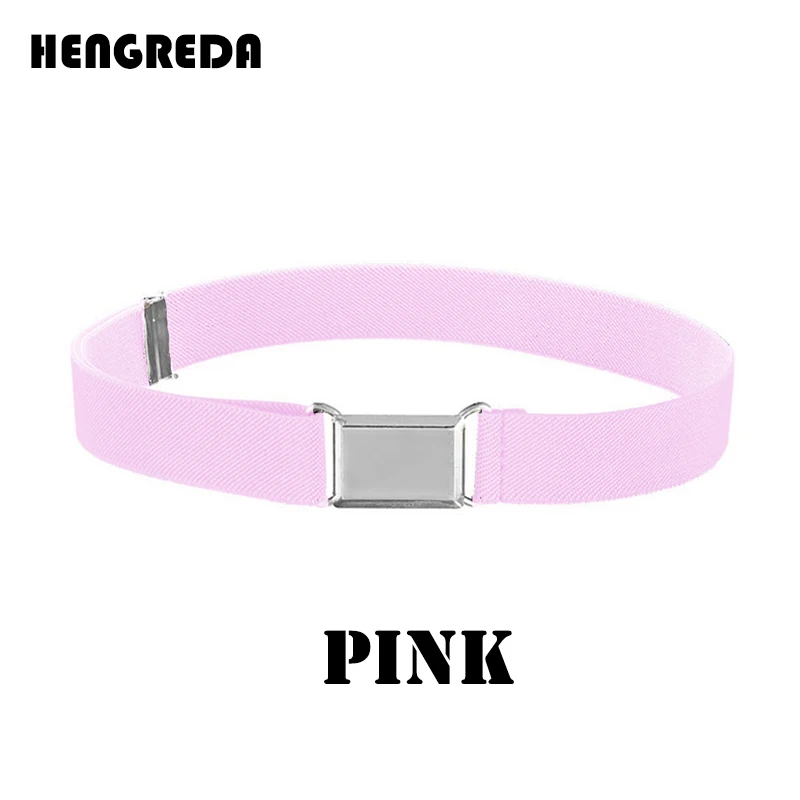 Pink Эластичный пояс для детей; регулируемый ремень с магнитной пряжкой для маленьких мальчиков и девочек; ремни для джинсов; брюки - Цвет: Pink