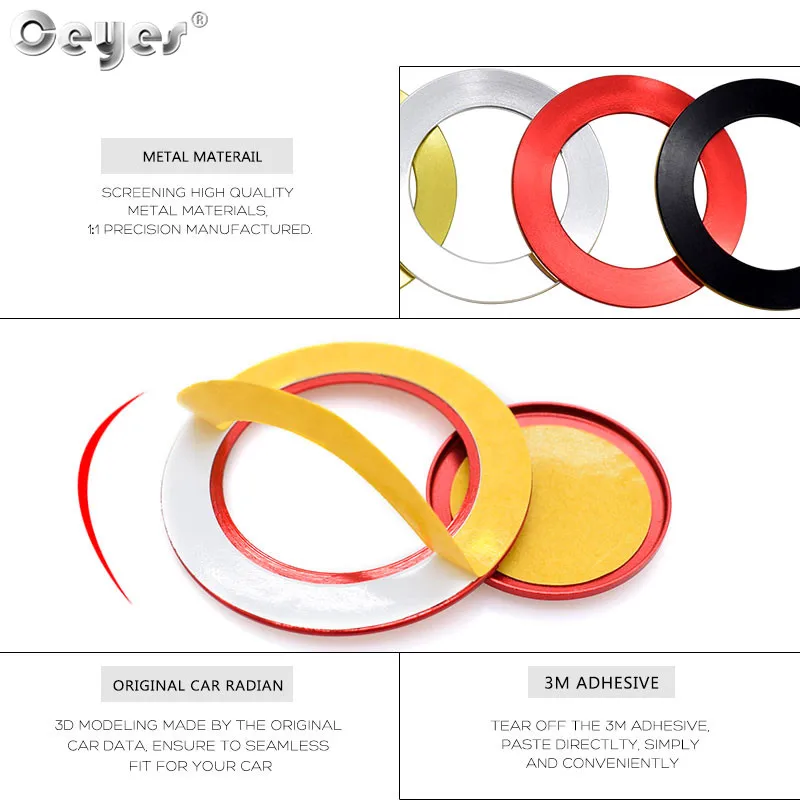 Ceyes автомобильный Стайлинг кнопка запуска и остановки зажигания двигателя