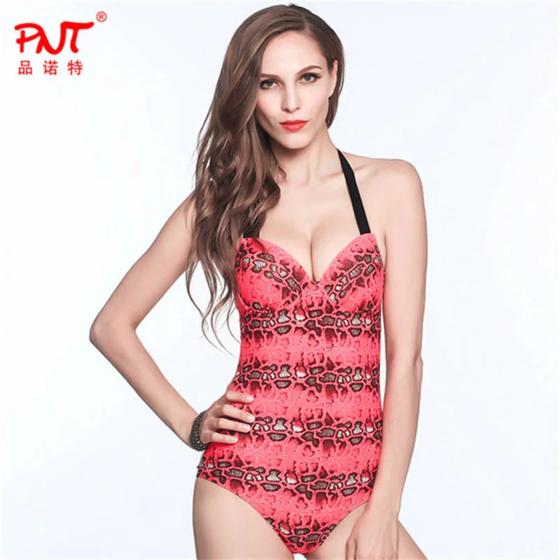 2017 PNT women's one piece swimming suit snakeskin texture rhinestone swimsuit Show thin sexy beach wear | Спорт и развлечения