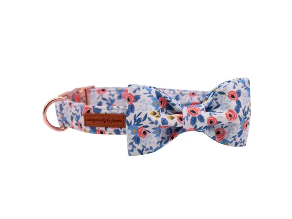collar and bow Уникальный стиль собачьи лапы Ошейник галстук-бабочка для собак и кошек с прочной пряжкой - Цвет: collar and bow