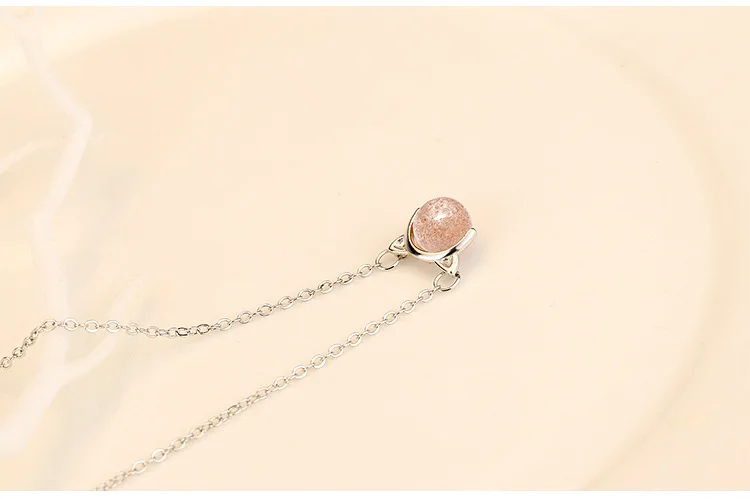 CJZBLXLX01060Cuteclavicle цепи женские простые Клубничные кристаллы 925 стерлингового