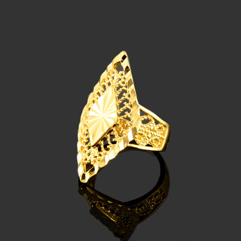 Обручальные кольца для любви роскошные 24 к золотого цвета помолвки женщин и