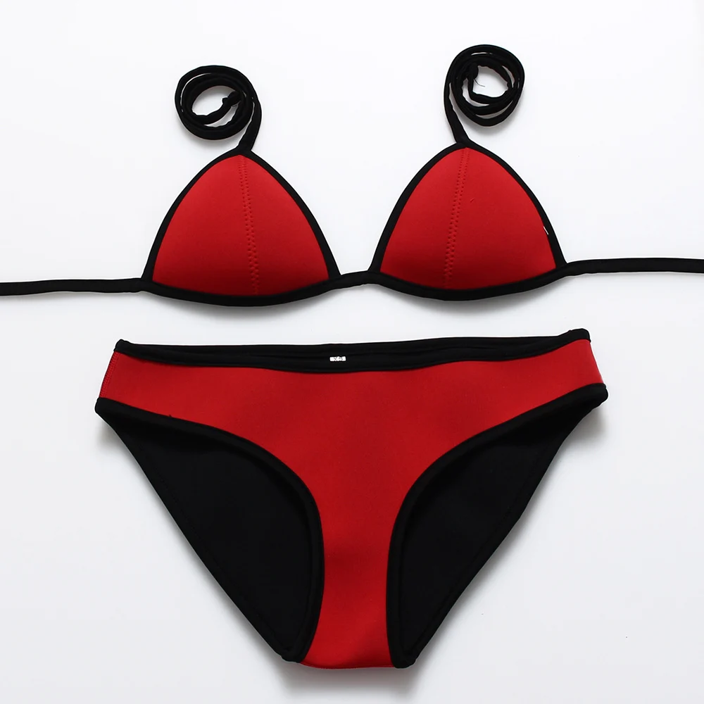 Neoprene Sexy Bikinis Set Swimwear Women Swimming Halter Bathing Beach Wear Bodysuit Bikini Swimsuit Wears Muti Colors |