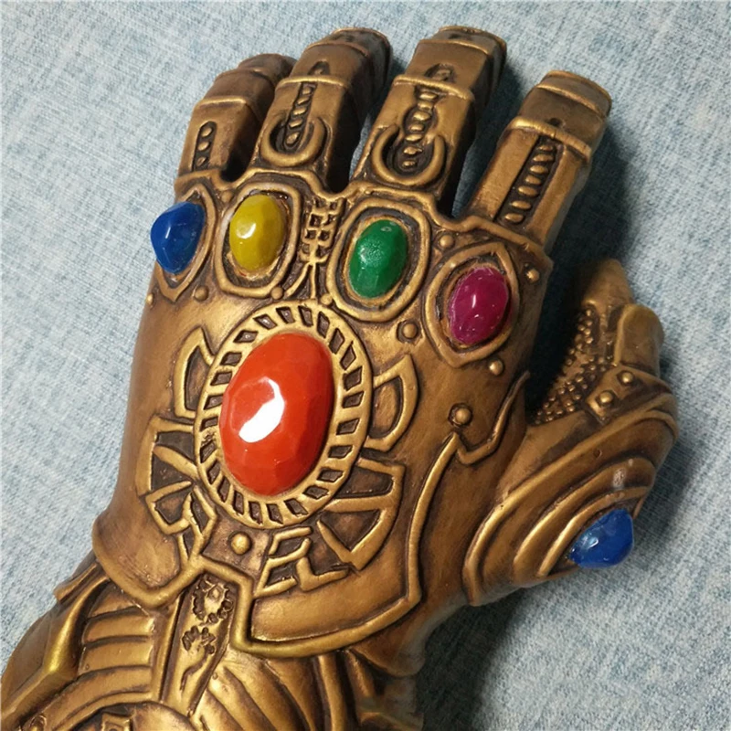 Светодиодный светильник Thanos Infinity Gauntlet Мстители Бесконечность войны косплей светодиодный перчатки ПВХ/латекс фигурка модель игрушки Хэллоуин реквизит